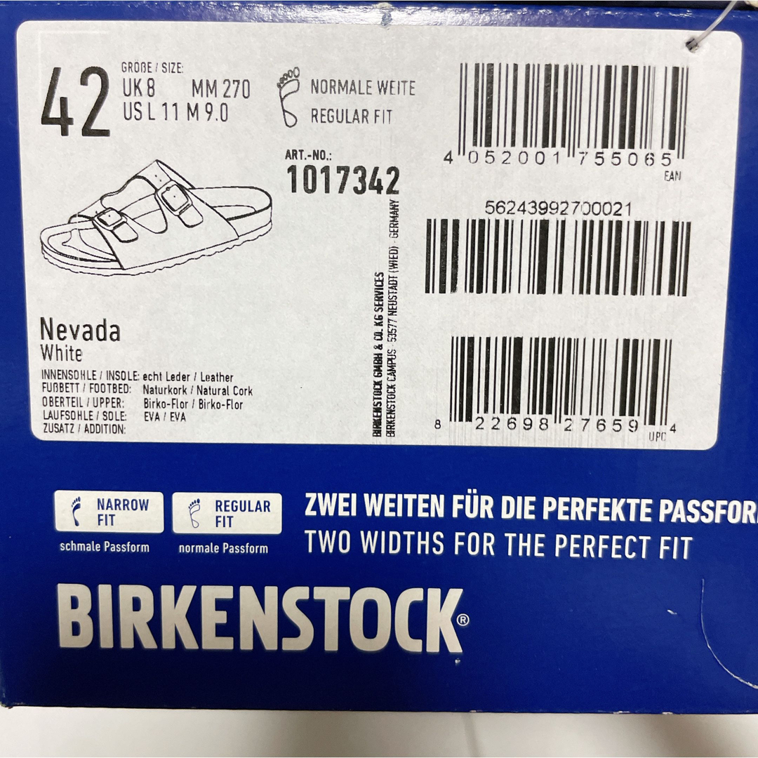 【新品】BIRKENSTOCK ビリケンシュトック　ネバダ　ホワイト　27cm