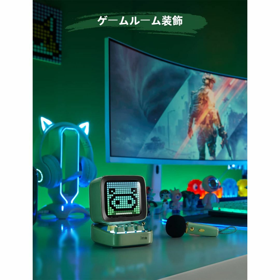 新品本物 【色: green】Divoom Ditoo-Mic ワイヤレスBluetoot -スピーカー