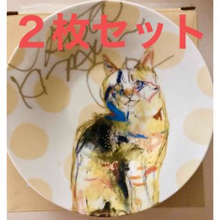 スカイラーク(すかいらーく)のすかいらーく🌟ジョナサン　猫のお皿2枚セット(食器)