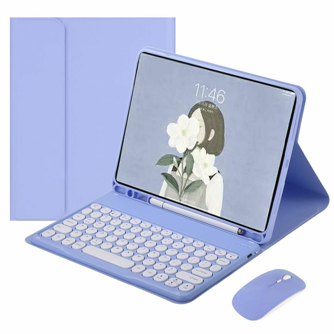 色: 紫】iPad 6 iPad 5 キーボードケース マウス付き 可愛い iの通販 by ＊HAPPY SMILE＊'s shop｜ラクマ
