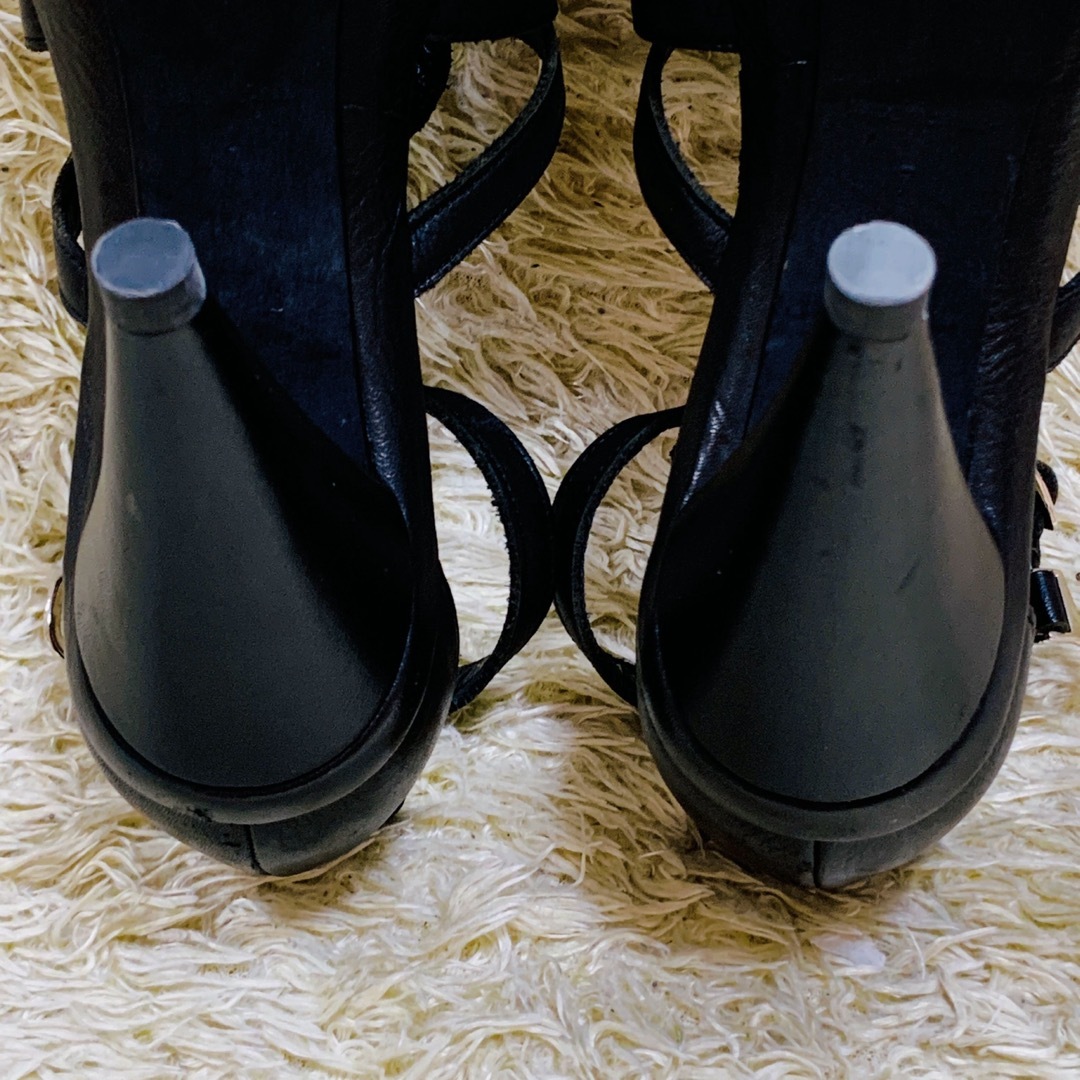 HYSTERIC GLAMOUR(ヒステリックグラマー)の【極美品】ヒステリックグラマー　スタッズ　雷　サンダル　牛革　レザー レディースの靴/シューズ(サンダル)の商品写真