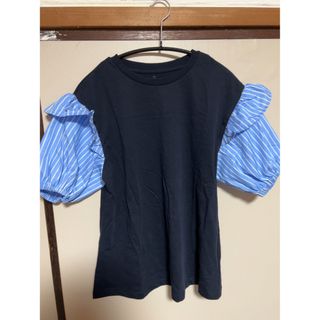 ジーユー(GU)のGU 150 トップス　ネイビー(Tシャツ/カットソー)