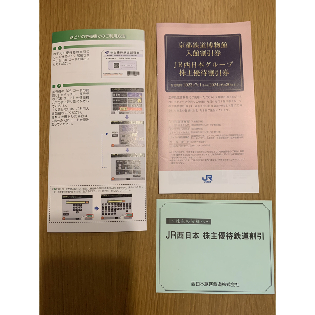 JR西日本 株主優待割引券 15枚 割引冊子 2冊