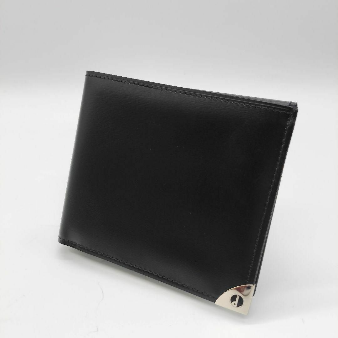 未使用✨ダンヒル 二つ折り財布 ロンドンスタイル シルバー金具 レザー ブラック | フリマアプリ ラクマ