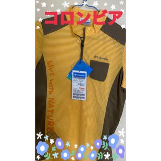 コロンビア(Columbia)の新品　未使用　コロンビアレディースボーダーシャツ　ポロシャツ　イエロー　Ｓサイズ(Tシャツ(半袖/袖なし))