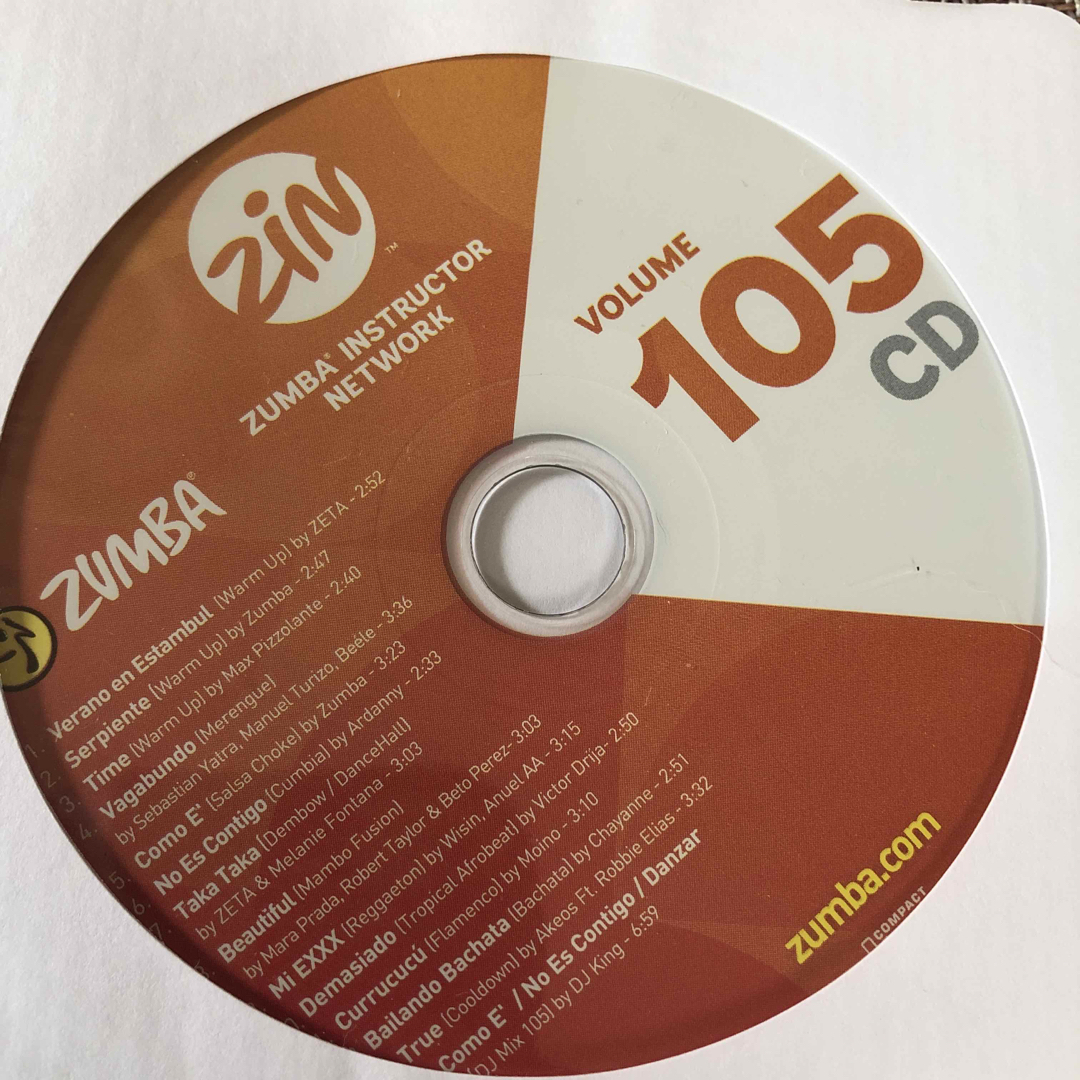 Zumba(ズンバ)のズンバCD zin１０５　　ウォーミングアップ付 エンタメ/ホビーのCD(クラブ/ダンス)の商品写真