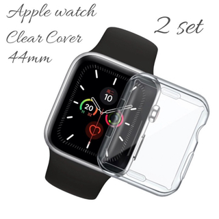 アップルウォッチ(Apple Watch)のAppleWatch 保護ケース  透明  44㎜　2個セット　アップルウォッチ(モバイルケース/カバー)