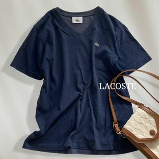 ラコステ(LACOSTE)の【1点限り♡】　ラコステ　ワンポイントロゴ　ベーシックVネックカットソー　古着(Tシャツ(半袖/袖なし))