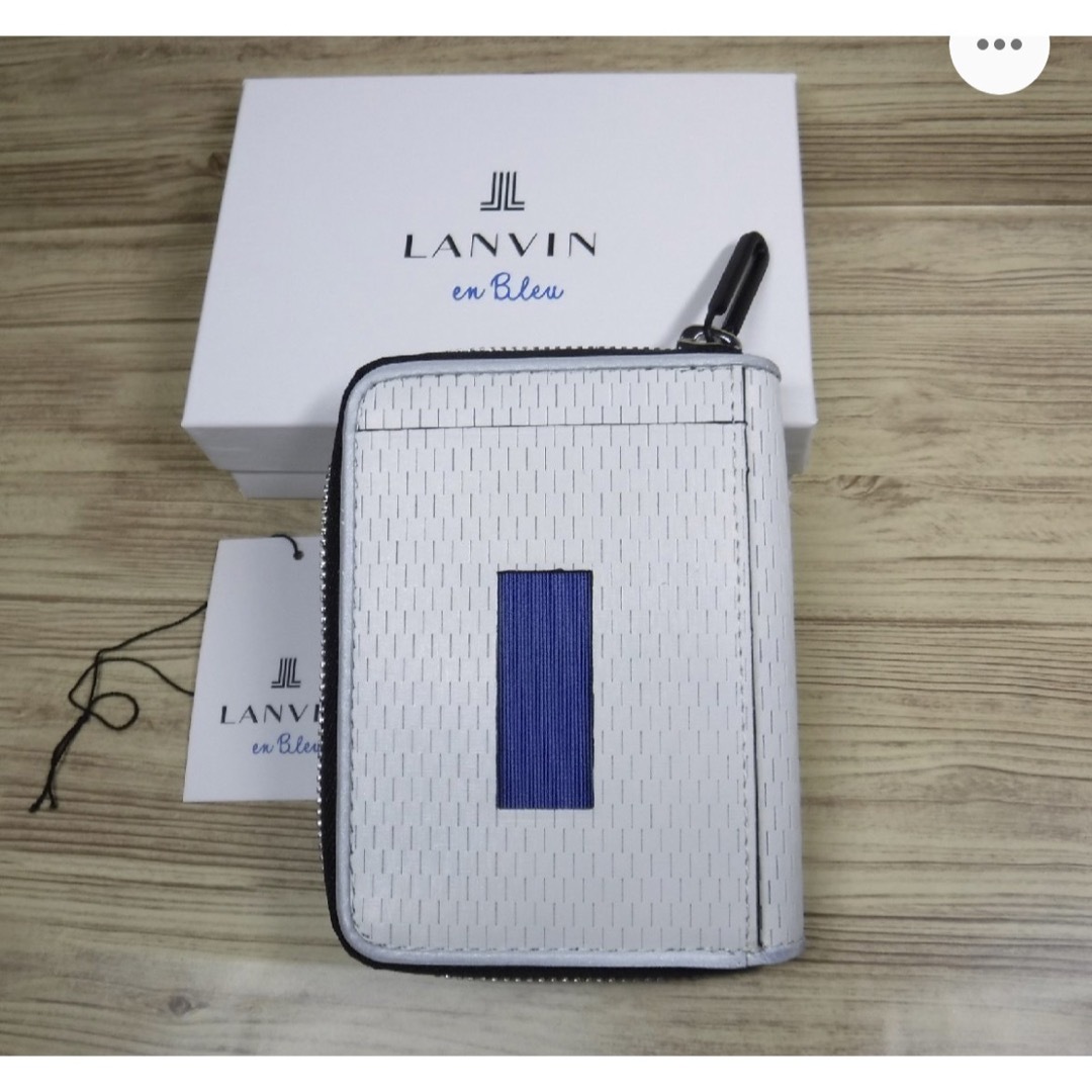 LANVIN en Bleu(ランバンオンブルー)のランバンオンブルー 定価11000円 白 小銭入れ ミニ財布 山羊革 男女兼用  メンズのファッション小物(コインケース/小銭入れ)の商品写真