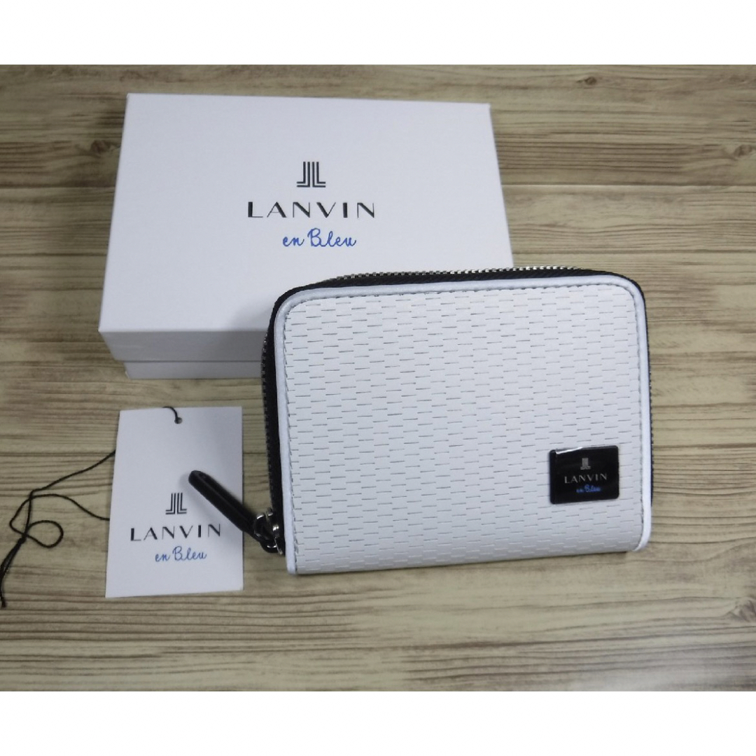 LANVIN en Bleu(ランバンオンブルー)のランバンオンブルー 定価11000円 白 小銭入れ ミニ財布 山羊革 男女兼用  メンズのファッション小物(コインケース/小銭入れ)の商品写真