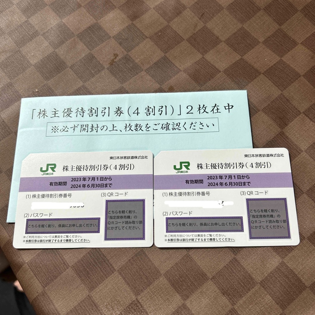 JR東日本株主優待 - ショッピング JR東日本株主優待割引券 5枚 追加可能 おまけ有り