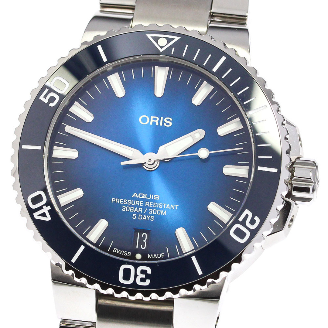 オリス ORIS 7763 アクイス デイト 自動巻き メンズ 美品 箱・保証書付き_756990