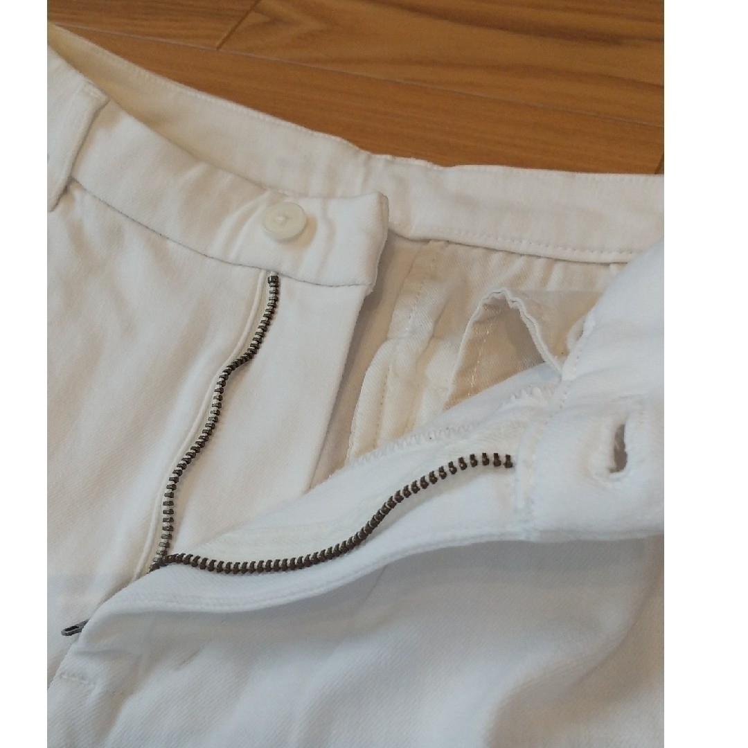 MUJI (無印良品)(ムジルシリョウヒン)の無印良品 パンツ デニム 白 M レディースのパンツ(カジュアルパンツ)の商品写真