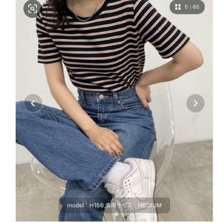 ウィゴー(WEGO)のの。様専用 WEGO ボーダーショートトップス  リブ半袖(Tシャツ(半袖/袖なし))