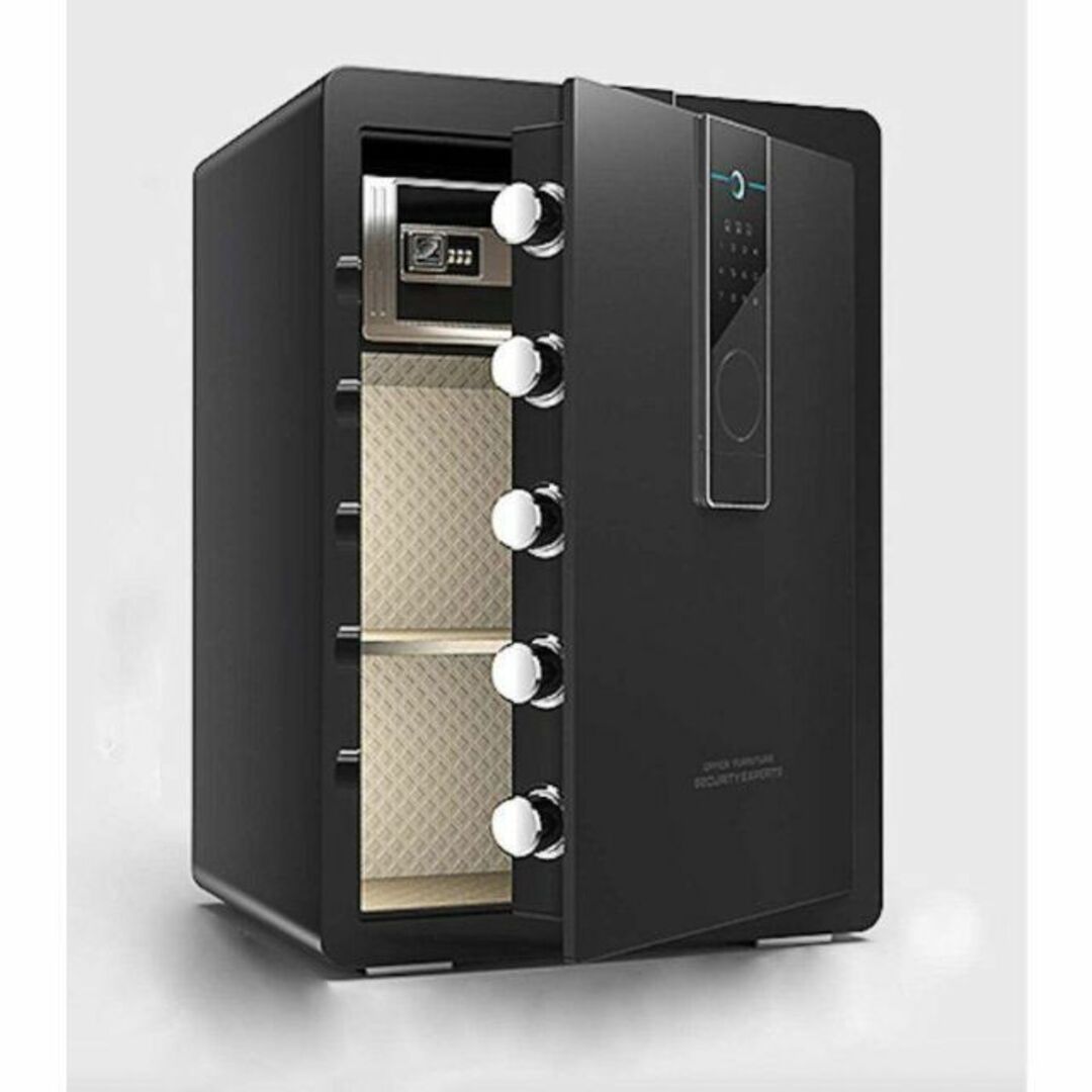 金庫 100L 黒 緊急キー テンキー式 金属製 保管庫 盗難防止 家庭用の