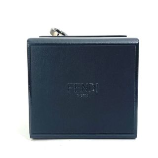 フェンディ(FENDI)のフェンディ FENDI ミニボックス MINIBOX 7AR894 バッグチャーム キーホルダー レザー ブラック 未使用(キーホルダー)