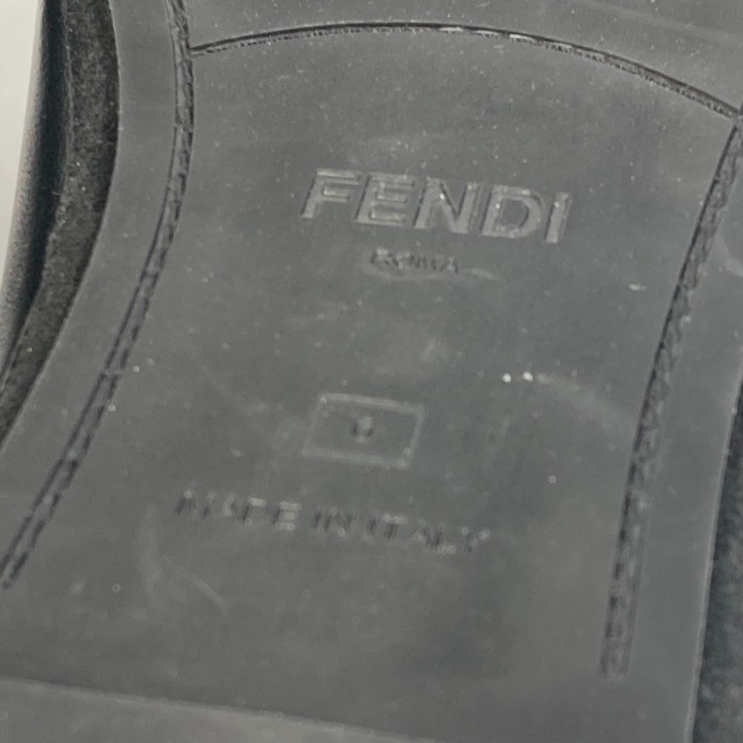 フェンディ FENDI ロゴ スリッパ 室内 ルームシューズ 靴 フラット 靴その他 レザー ブラック 美品