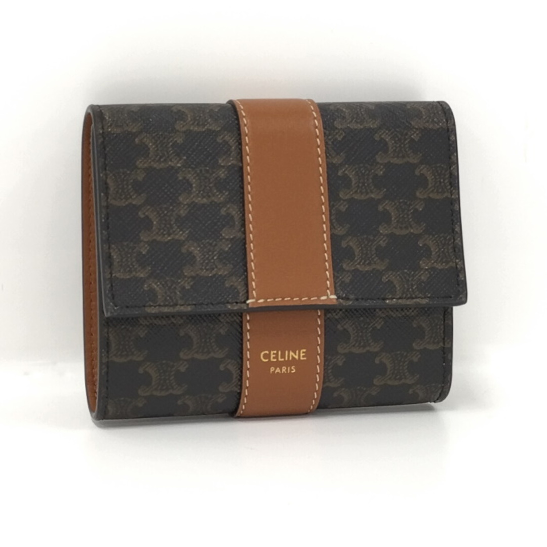 celine(セリーヌ)のCELINE スモールトリフォールドウォレット 三つ折り財布 トリオンフ レザー レディースのファッション小物(財布)の商品写真