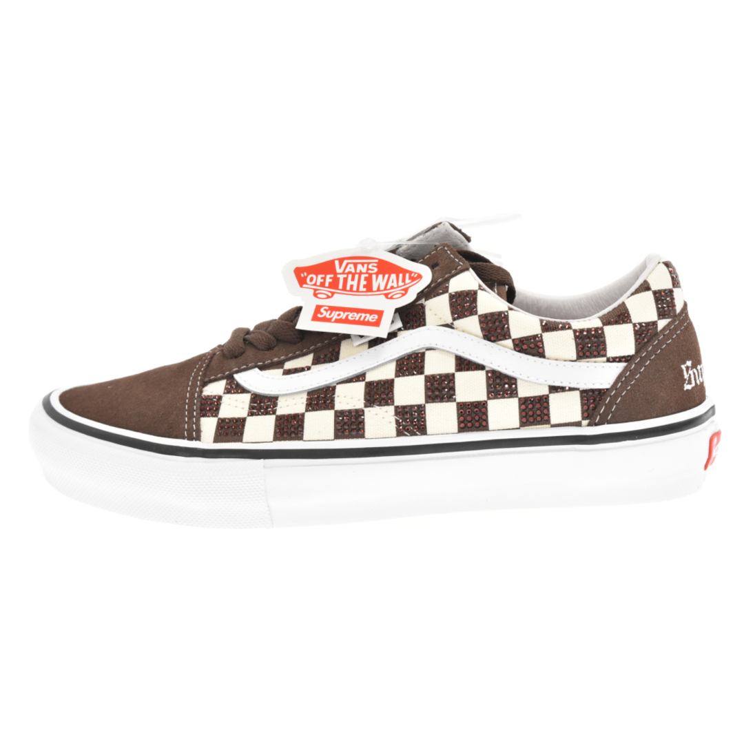 SUPREME シュプリーム ×Swarovski ×Vans Old Skool Brown ×スワロフスキー ×バンズ オールドスクール ローカットスニーカーブラウン US8.5/26.5cm