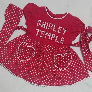 シャーリーテンプル(Shirley Temple)の80　シャーリーテンプル　赤ドットの切り返しワンピース(ワンピース)