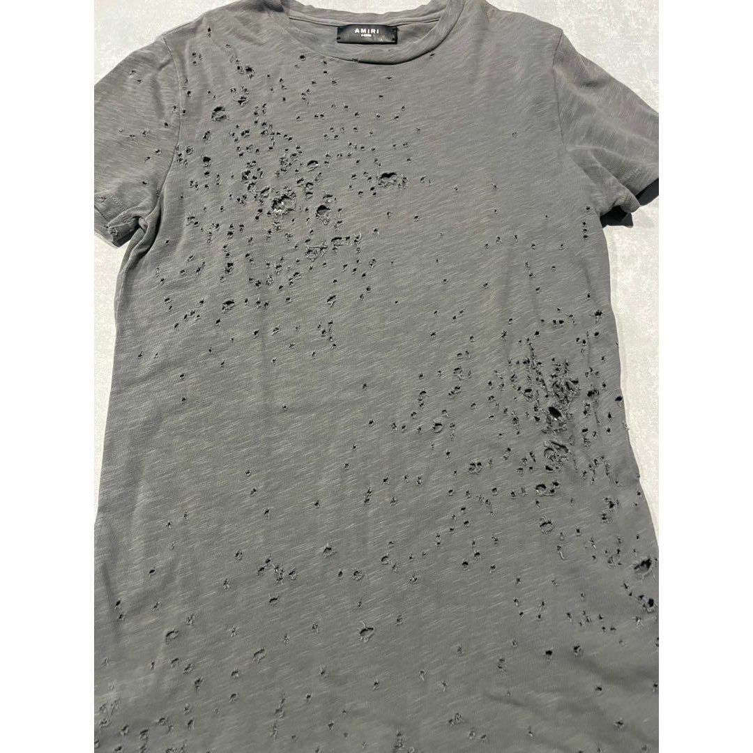 人気新品 正規 AMIRI Tシャツ ショットガン加工 アミリ Tシャツ