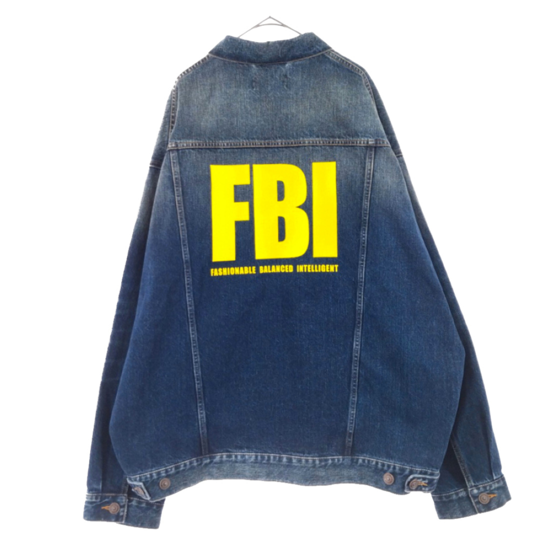 BALENCIAGA バレンシアガ 22SS FBI Denim Jacket バック刺繍オーバーサイズデニムジャケット インディゴ 681690