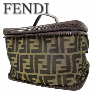 FENDI バニティ 化粧ポーチ 折りたたみ ズッカ 総柄 ハンドバッグ-