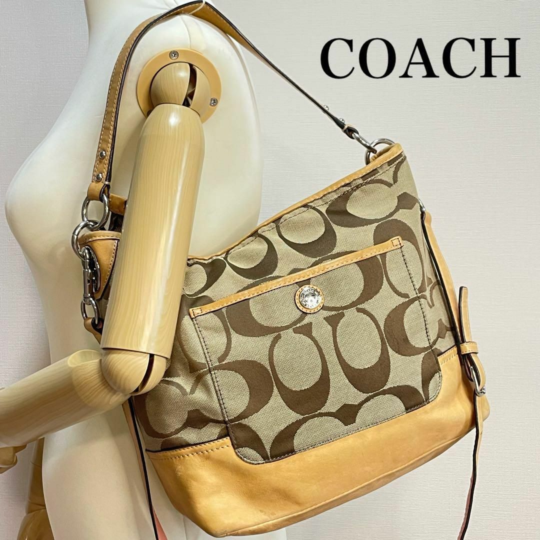 ■美品■ COACH コーチ シグネチャー レザー 2way ショルダーバッグ