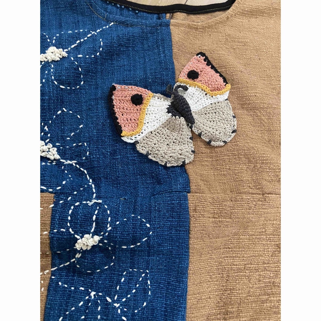 手作りハンドメイド手織り布刺繍蝶々パチワークワンピース - electrabd.com
