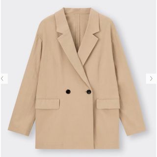 ユニクロ(UNIQLO)の新品タグ付　GU リネンブレンドテーラードジャケット　L(テーラードジャケット)