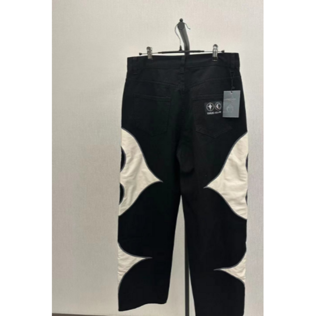 THUG CLUB Leather Black denim pants S | www.bottonificiolozio.it