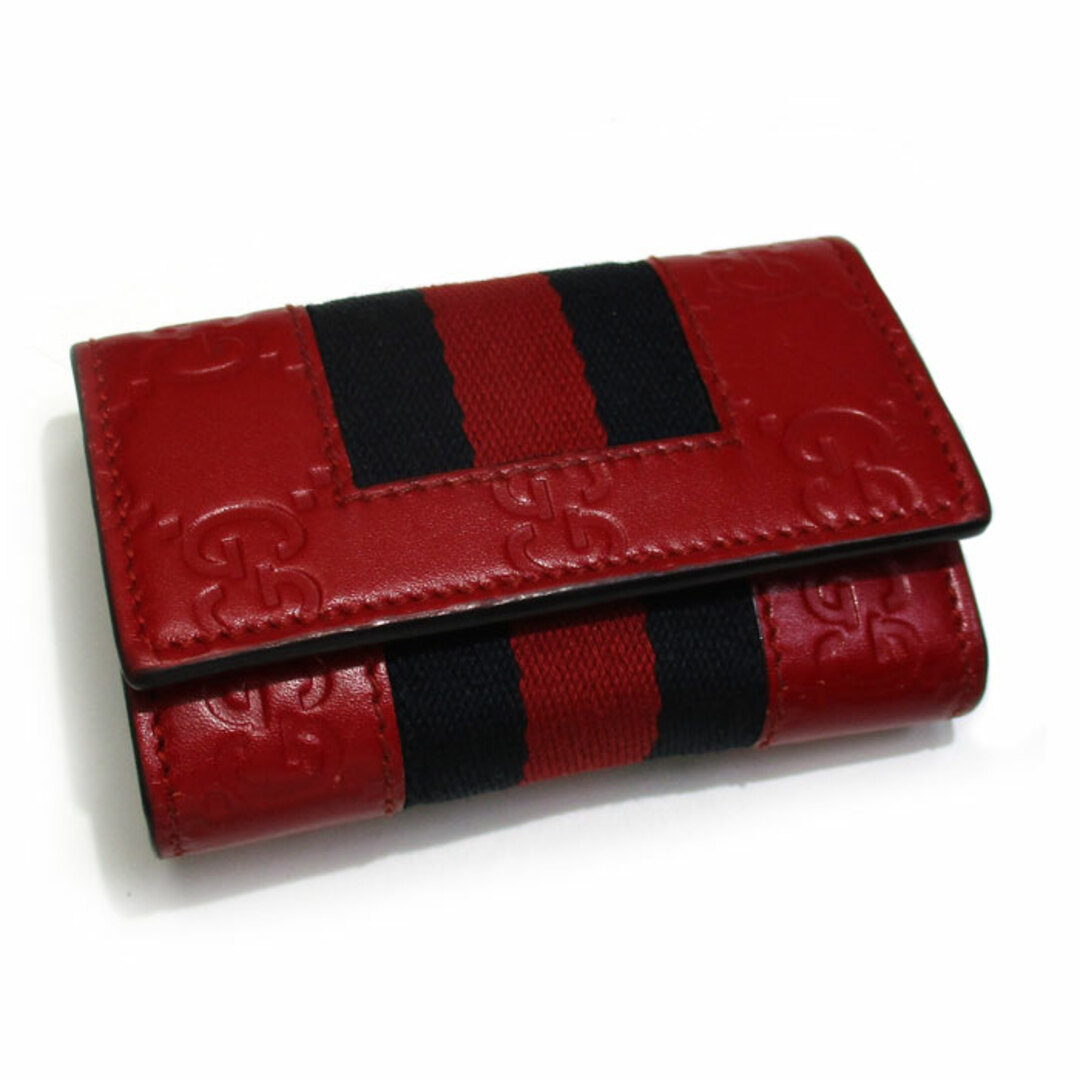 GUCCI 6連キーケース シマ シェリーライン オールレザー 赤 - 小物 GUCCI 6連キーケース シマ シェリーライン オールレザー 赤 - 小物