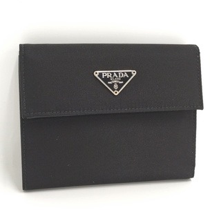 プラダ(PRADA)のPRADA 三つ折り財布 ナイロン ブラック M170(財布)