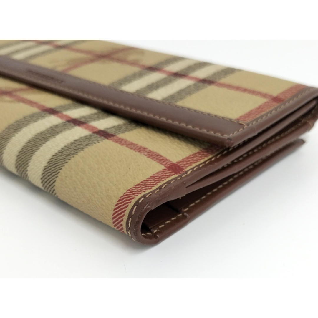 BURBERRY - Burberry 二つ折り 長財布 チェック柄 レザー PVC BURBERRY - Burberry 二つ折り 長財布 チェック柄 レザー PVC