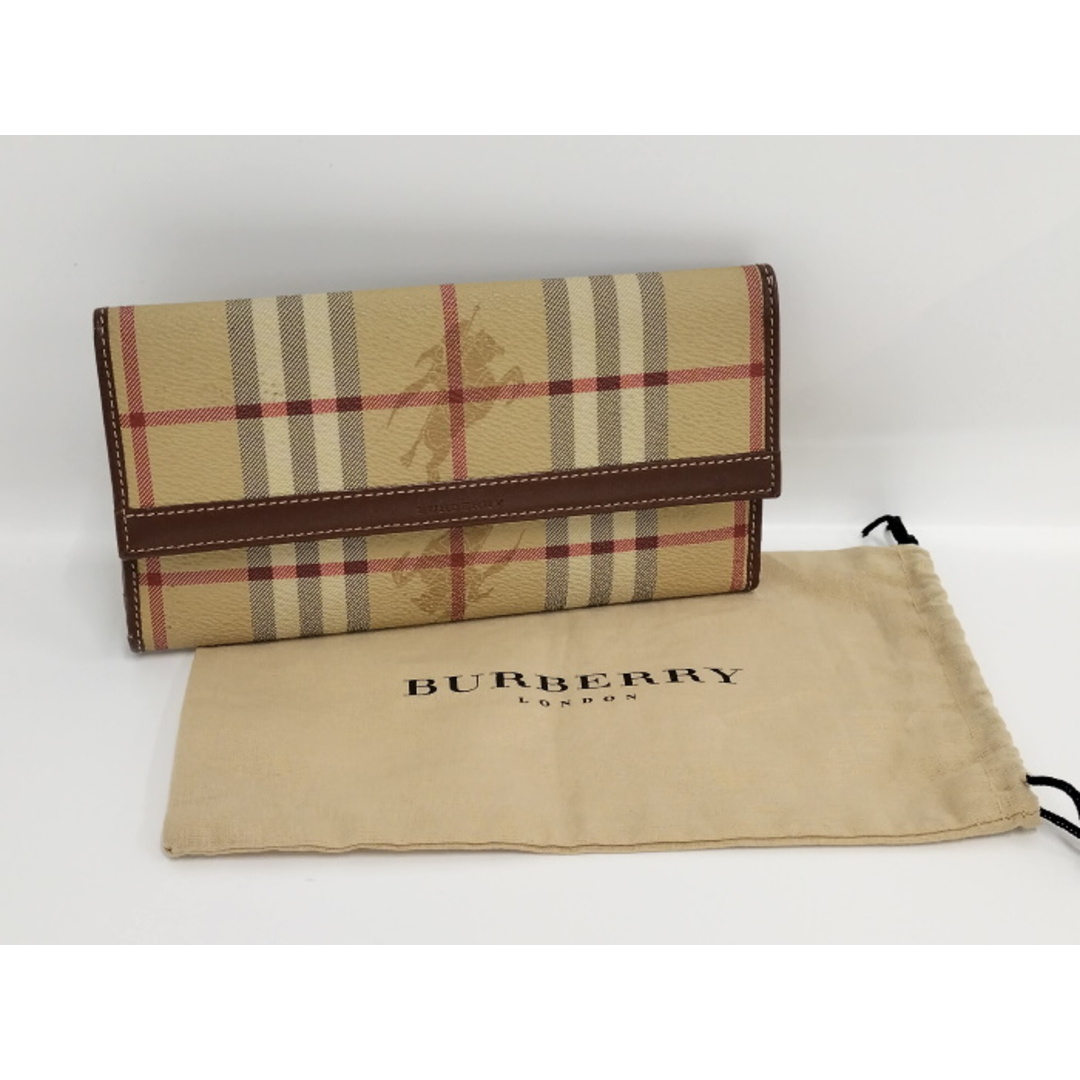 BURBERRY - Burberry 二つ折り 長財布 チェック柄 レザー PVC BURBERRY - Burberry 二つ折り 長財布 チェック柄 レザー PVC