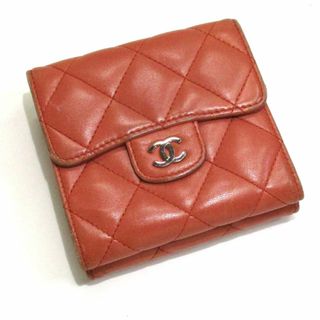 シャネル(CHANEL)のCHANEL ダブルホック 二つ折り コンパクト財布 マトラッセ レザー(財布)