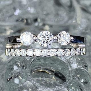 ダイヤモンド リングK18WG・ダイヤモンド0.2ct シンプルリング（指輪