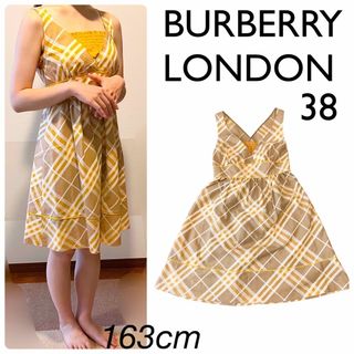 バーバリーブルーレーベル(BURBERRY BLUE LABEL)の【美品】バーバリーロンドンブルーレーベル　ノースリーブワンピース　軽量素材涼しい(ひざ丈ワンピース)