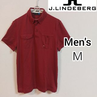 ジェイリンドバーグ(J.LINDEBERG)の【J.LINDEBERG】ジェイリンドバーグ半袖シャツ メンズＭ ボタンダウン(ウエア)