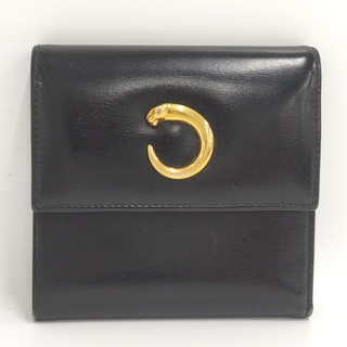 カルティエ(Cartier)のCartier 三つ折り 財布 パンテール パンサー カーフレザー ブラック(財布)