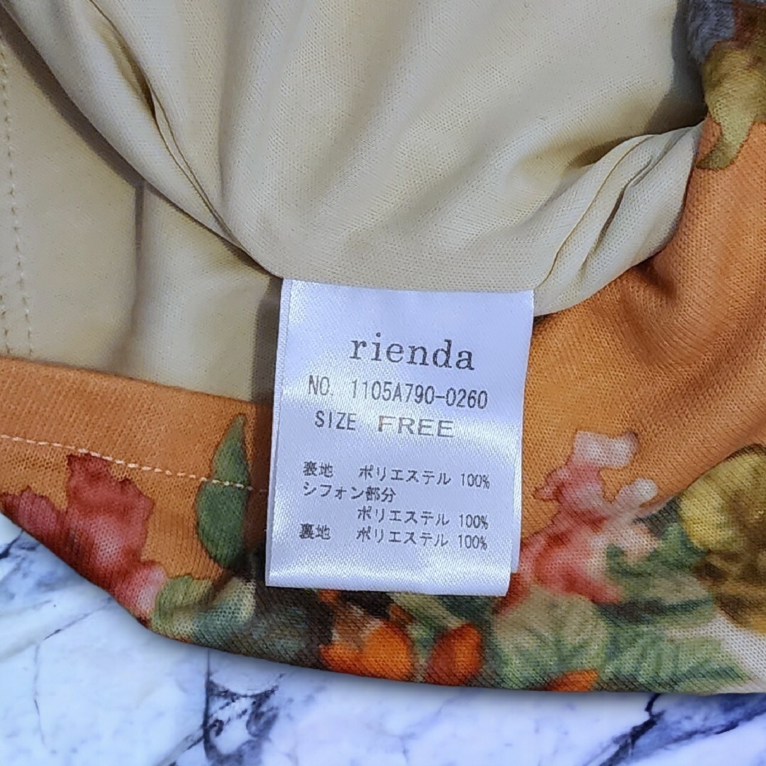 rienda(リエンダ)のrienda*花柄*ワンピース*ノースリーブ*オレンジ*バラ*ローズ レディースのワンピース(ミニワンピース)の商品写真