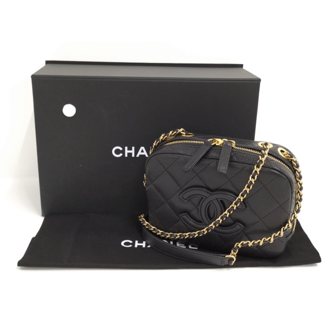 CHANEL チェーンショルダーバッグ キャビアスキン ブラック CHANEL チェーンショルダーバッグ キャビアスキン ブラック