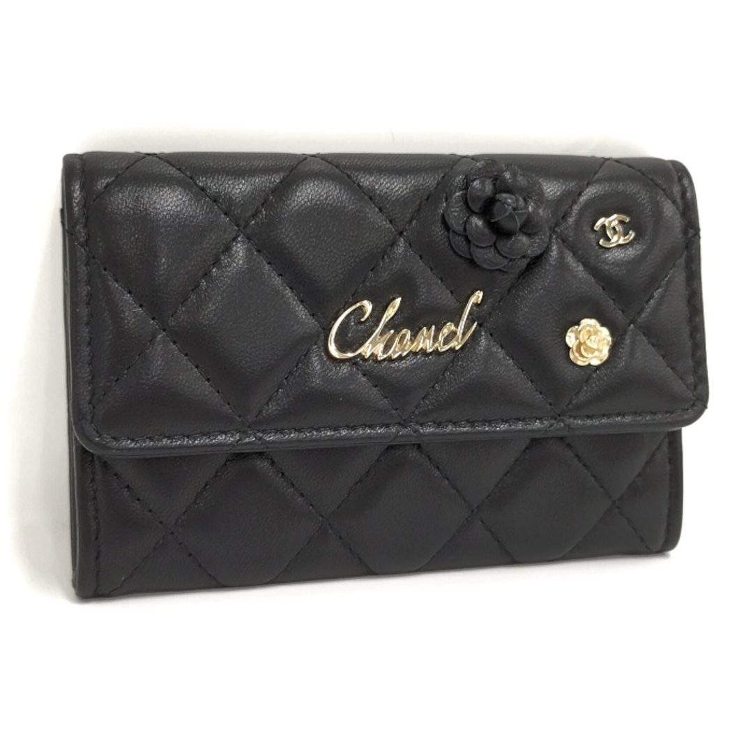 CHANEL(シャネル)のCHANEL カードケース カメリア レザー ラムスキン ブラック AP0054 レディースのファッション小物(名刺入れ/定期入れ)の商品写真