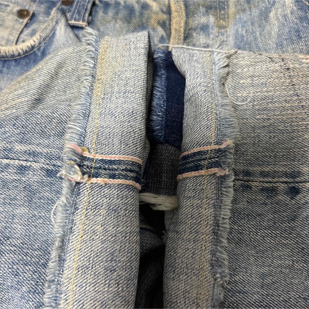 SUGAR CANE ダメージユーズド加工デニムミドルパンツ!赤耳!