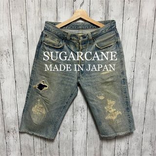 シュガーケーン(Sugar Cane)のSUGAR CANE ダメージユーズド加工デニムミドルパンツ！赤耳！ (デニム/ジーンズ)