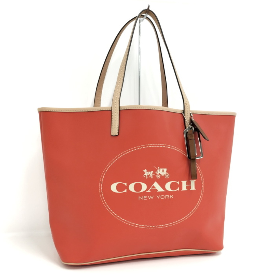 COACH トートバッグ PVC オレンジ ホワイト F31315