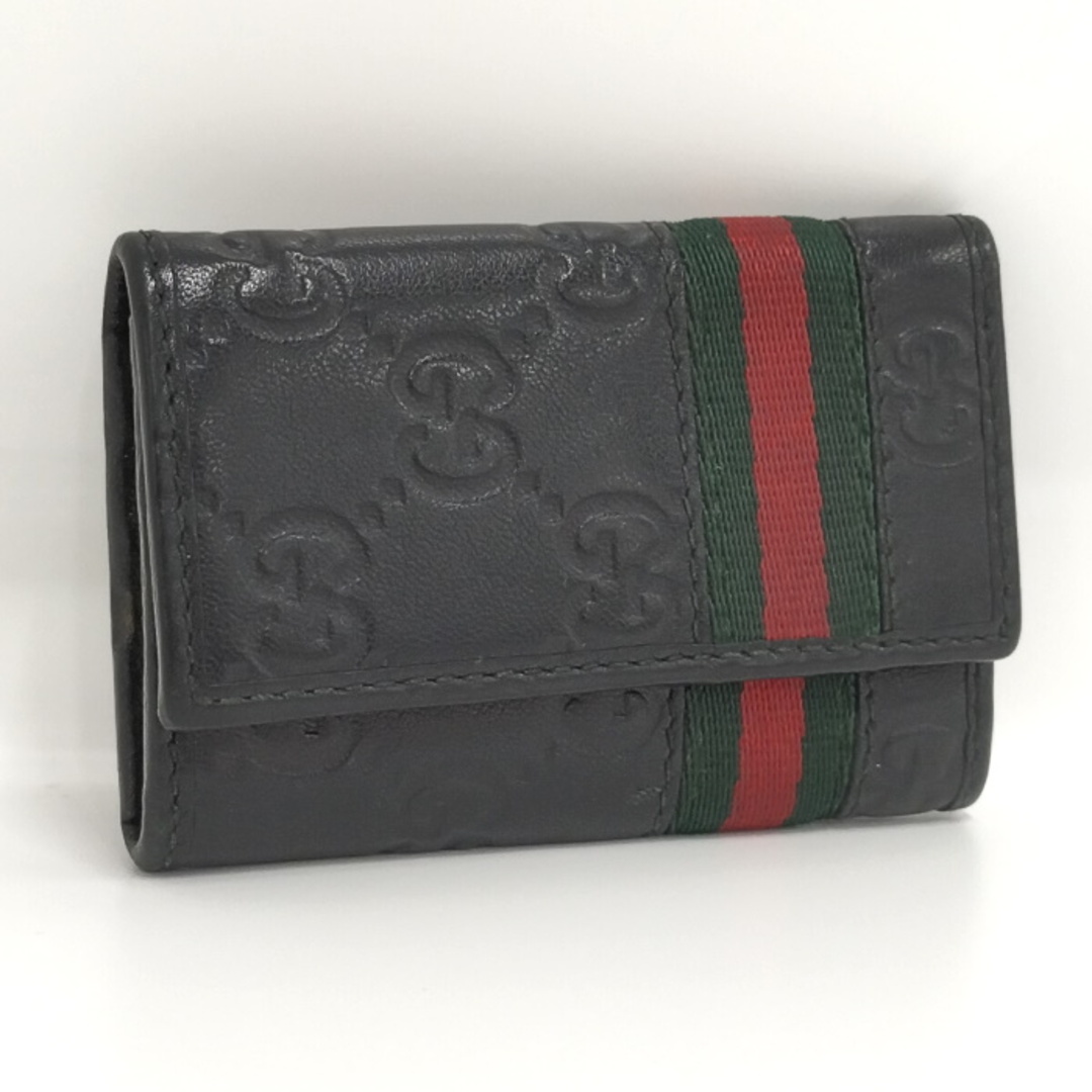 GUCCI 6連キーケース グッチシマ ウェビングライン レザー ブラック | フリマアプリ ラクマ GUCCI 6連キーケース グッチシマ ウェビングライン レザー ブラック | フリマアプリ ラクマ