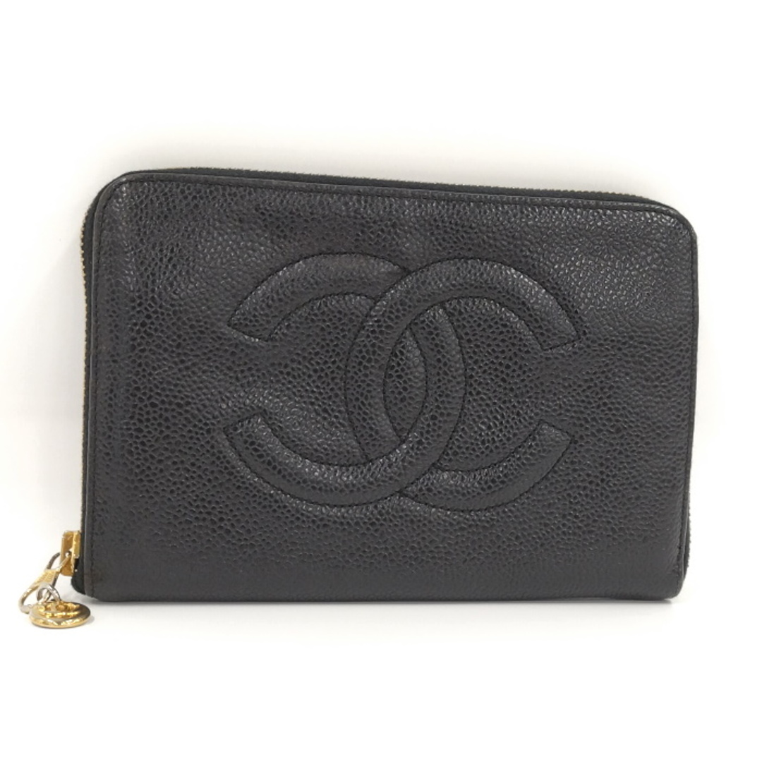 CHANEL ラウンドファスナー 長財布 がま口 ココマーク キャビアスキン | フリマアプリ ラクマ