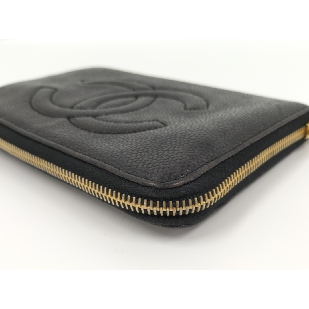 CHANEL ラウンドファスナー 長財布 がま口 ココマーク キャビアスキン