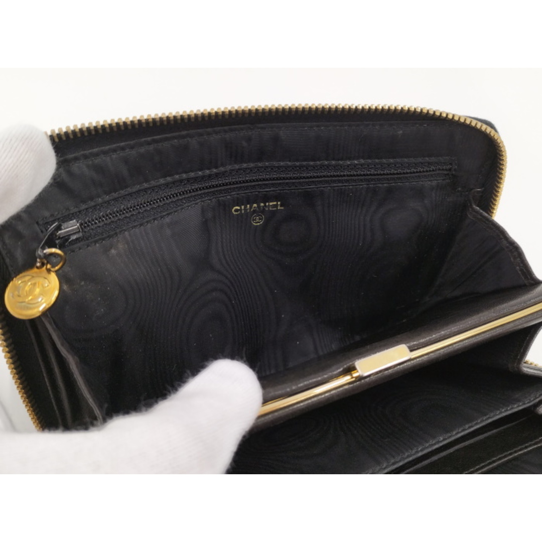 CHANEL - CHANEL ラウンドファスナー 長財布 がま口 ココマーク